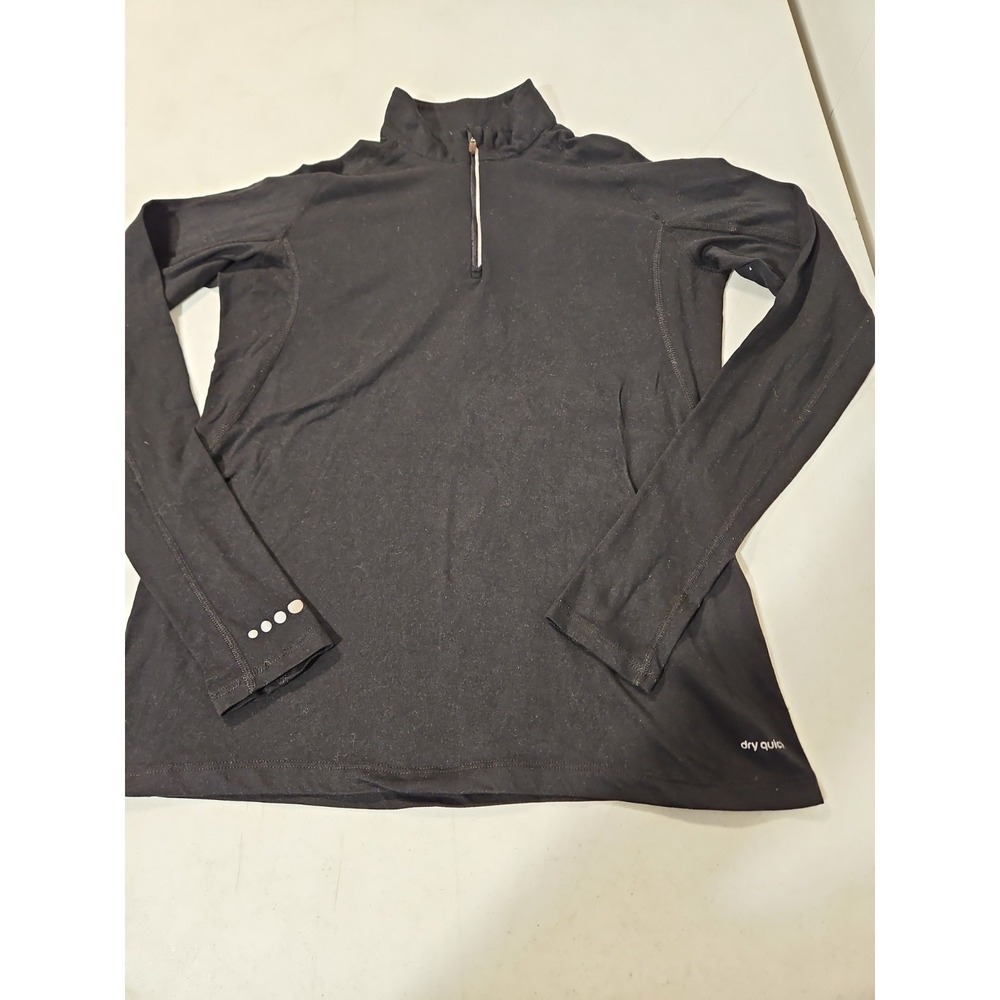Crane Womens Small 1/4 Zip Black Long Sleeve Activewear Tshirt All Seasons(530
